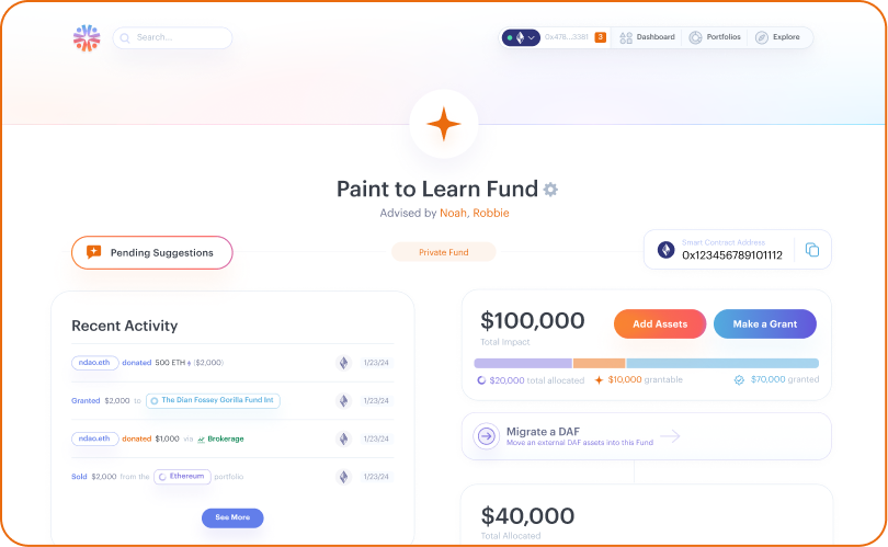 Screenshot of Fund Page